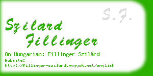 szilard fillinger business card